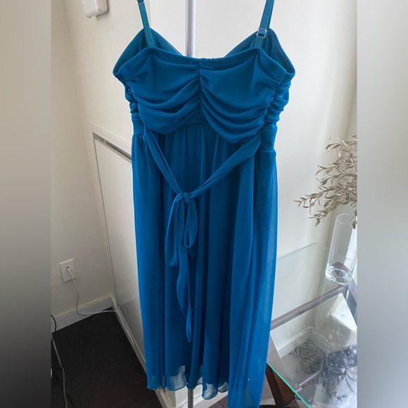 Blue le chateau chiffon dress knee length - Picture 9 of 10